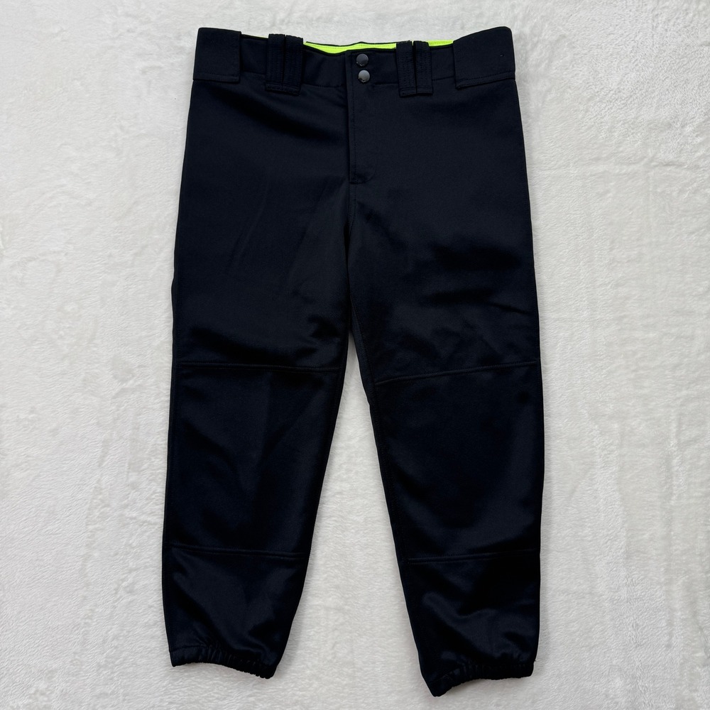Mizuno Baseball Pants Mens S Black Performance Double Knee Elastic Sportswear